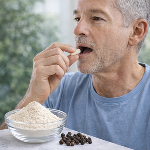 Pasokan Pabrik Bubuk Piperin 95% 94-62-2 Ekstrak Lada Hitam Kualitas Makanan Kemasan Drum Bahan Baku Curcumin Bioavailabilitas Tinggi - Product Image 1