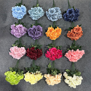 Bouquet de roses artificielles à 9 têtes en soie pour décoration de mariage, arrangement floral, fleur en plastique pour salon - Product Image 2