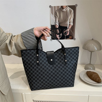 Sac fourre-tout imprimé de style coréen pour femmes, sac à bandoulière décontracté de grande capacité, nouveau sac à main en toile tendance