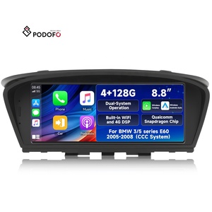 Podofo 8.8 ''8 Core 4 + 128G Car Stereo Car <span class=keywords><strong>Radio</strong></span> para BMW 3/5 Série E60 2005-2008 Carplay <span class=keywords><strong>Android</strong></span> Auto WIFI & 4G GPS Bulk Fornecedor - Product Image 1