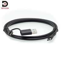 Câble USB-C 2-en-1 avec adaptateur USB 3.0, cordon de données hybride Type-C de 1 m 5 Gbit/s, charge rapide pour MacBook, iPad Pro, iPhone 17