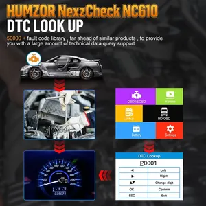 Humzor nc610 2in1 कोड रीडर स्कैनर पूर्ण सिस्टम कार डायग्नोस्टिक स्कैनर कार और ट्रक के लिए ऑटो निदान उपकरण - Product Image 2