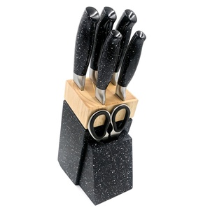 New Arrival 7-piece Cooking Chef Slicing <b>Knife</b> <b>Set</b> Scissor <b>Sharp</b> <b>Knives</b> Stainless Steel Kitchen <b>Knife</b> <b>Set</b> with Block - Product Image 1