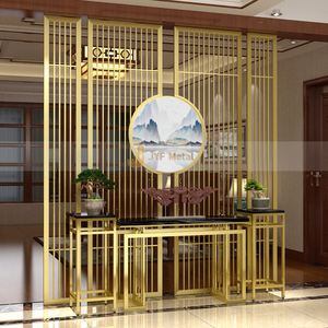 EX364 Modern Nordic Luxury Hotel <b>Room</b> <b>Divider</b> Custom Stainless Steel Privacy Metal Screen Gold School Hall Living <b>Room</b> - Product Image 5