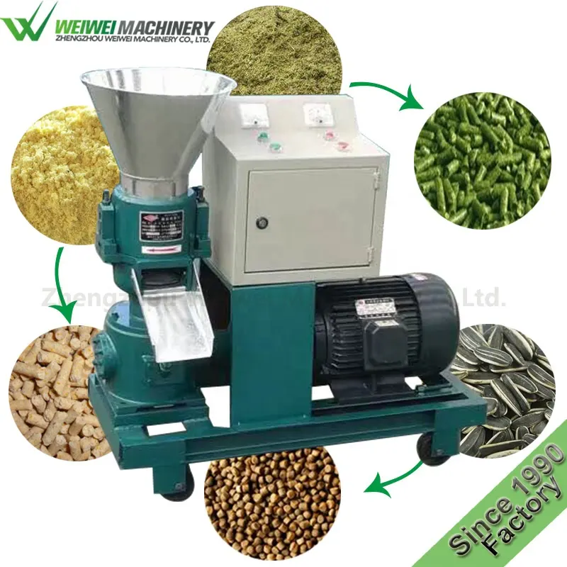 Weiwei animal food feed processing poultry cattle chicken livestock feed pellet making machine grass granulator pellets for sale