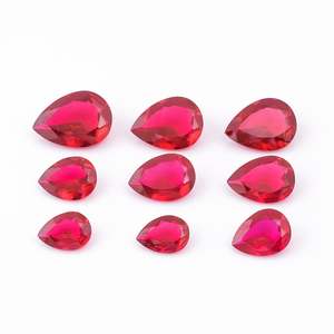 Mozambique Naturel Corindon Rubis Pigeon Sang Rouge Cabochon Pierres Précieuses En Vrac Poire Pour La Fabrication De Bijoux - Product Image 2