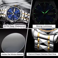 Nouvelles montres-bracelets pour hommes Poedagar 615 de luxe, quartz, OEM, personnalisées, bracelet en acier inoxydable et cuir, montres-bracelets pour homme, Reloj