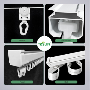 Iksun Window Curtain Poles Profile Aluminum Curtain Tracks with S Fold Curtain Tape - Product Image 4