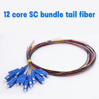 Cable de empalme de red de telecomunicaciones FTTH ODF con conector SC UPC LSZH de 0.9mm, monomodo, G652D G657A1, paquete de 12 fibras ópticas