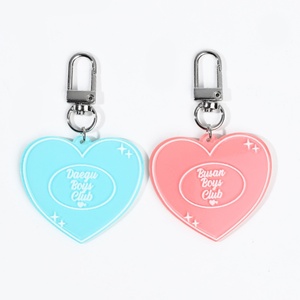 Wholesale Custom Printing Glitter Acrylic Keychain Custom Heart Shape Hotel <b>Key</b> Tag Keychain - Product Image 2