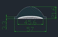 Lente de Vidrio para Linterna LED de 56 mm
