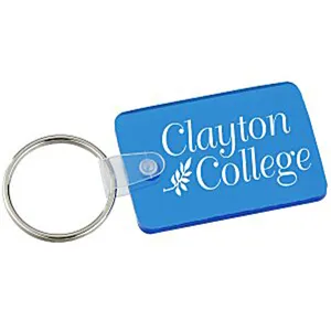 Logo Imprint Translucent Small Rectangle with Round Corners Soft Keychain key ring tag key tag chain