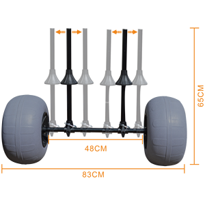 Chariot de kayak Yonk/chariot de kayak assis sur le chariot de plage de kayak avec roue de ballon de plage - Product Image 4