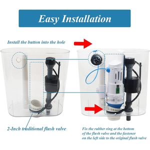 Kit de conversión de válvula de descarga dual para Danco HYR270 Hydroright, pieza de reparación de botón pulsador montado en el tanque de inodoro de 2 pulgadas, electrochapado - Product Image 5