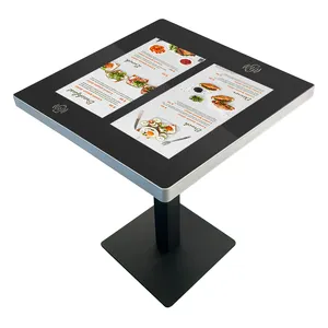 Factory Price New Arrival Tempered Glass Smart Coffee Ordering Restaurant Standing Interactive Bar Screen Tempered Touch Table