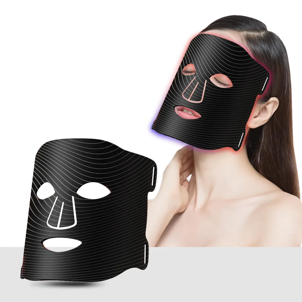 Recién llegado, Led máscara facial, terapia de luz, 3 colores, luz roja para máscara de silicona LED antienvejecimiento
