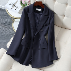 Tamanho grande Double Breasted terno jaqueta Workwear anfitrião carreira <span class=keywords><strong>Blazer</strong></span> Fashionbisou das mulheres - Product Image 2
