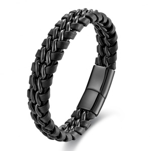 2024 Wholesale Stainless Steel Custom Logo Fashion Real Leather <b>Bracelet</b> <b>for</b> <b>Men</b> Jewelry - Product Image 6