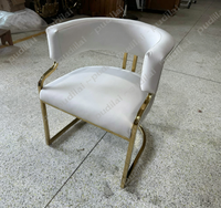 Fauteuil pivotant en cuir PU de luxe capitonné, réglable en hauteur, base dorée avec roulettes, pour salon de beauté, réception ou bureau