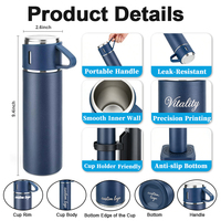 Bouteille isotherme en acier inoxydable à double paroi de 500 ml avec logo personnalisé promotionnel pour les événements d'entreprise et les cadeaux