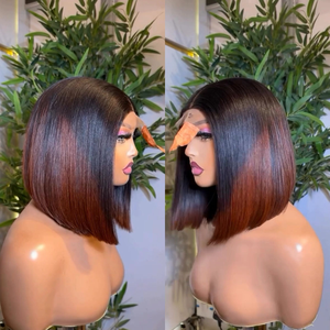 2025 nouveau XZY populaire court bob perruque 4X4 5X5 fermé Transparent HD sans colle dentelle avant <span class=keywords><strong>boucle</strong></span> brut vietnamien fournisseur de <span class=keywords><strong>cheveux</strong></span> humains - Product Image 2