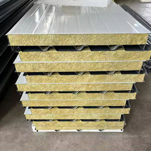 Panneau mural en laine de roche ignifuge de qualité A1, solution d'ingénierie <span class=keywords><strong>anti</strong></span>-corrosion AZ150, 75 mm, pour la base de Trinité-et-Tobago - Product Image 1