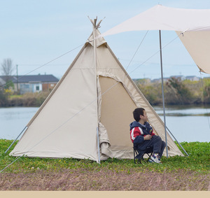 Tenda Piramidale Estiva da Esterno a Doppio Strato in Tessuto Oxford 210D, Stile Indiano con Design a Punta, 2000-3000mm, Impermeabile, con Pali in Acciaio - Product Image 4