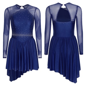 Ropa de baile de escenario para mujer, disfraces de competición, diamantes de imitación, vestidos de baile de salón, ropa de actuación de Patinaje Artístico - Product Image 3