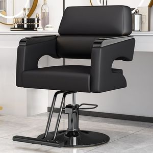 Chaise de coiffure de <span class=keywords><strong>salon</strong></span> de luxe haut de gamme, chaise de barbier réglable en cuir PU noir pour <span class=keywords><strong>salon</strong></span> de coiffure - Product Image 1