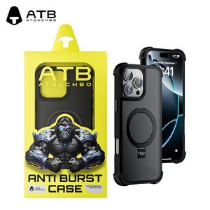 <span class=keywords><strong>Funda</strong></span> Magnética Mate ATB para <span class=keywords><strong>iPhone</strong></span> con Soporte Metálico Plegable, Fundas para Celulares, Cubierta Trasera Protectora Anticaídas - Product Image 1