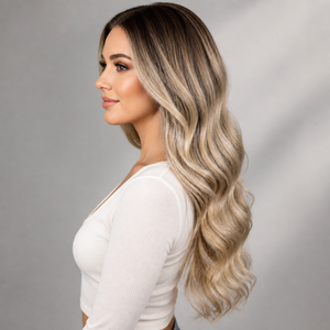 Peluca sin pegamento HD de encaje, similar al cabello humano real, con ondas corporales, segmentación de forma libre, pre-cortada, sintética, sin pegamento - Product Image 6