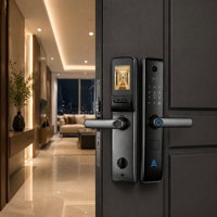 Cerradura Inteligente Inalámbrica Aiso Sierra Dura de Aleación de Aluminio, Cerradura Electrónica Inteligente con Tarjeta, Sin Llave, Tuya Digital Smart Cloud Wood