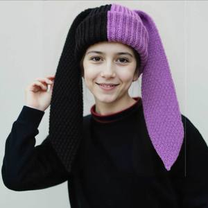 Cappello Invernale Morbido con Logo Personalizzato, Berretto Lavorato a Maglia con Orecchie Lunghe da Coniglio, Divertente Cappello per Feste - Product Image 6