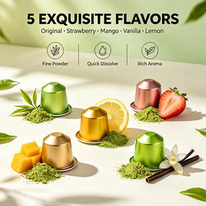 <span class=keywords><strong>Matcha</strong></span> en Polvo con Sabor, Grado Ritual, Té Instantáneo Compatible con Cápsulas Nespresso, Certificado Orgánico en China, Certificado Halal, GMP - Product Image 1