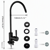 Robinet de cuisine monocommande pivotant à 360° en acier inoxydable SUS304 noir mat pour filtre à eau RO, vente en gros depuis l'entrepôt américain