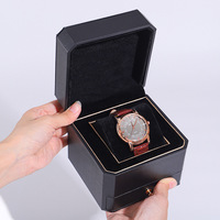 Boîte à montres octogonale à deux niveaux avec couvercle rabattable et tiroir, boîte cadeau pour bijoux, doublure en velours, rangement pour montre et bracelet