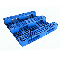 Palette robuste pour entrepôt, en HDPE, simple face, empilable, bleue ou sur mesure, palette en plastique