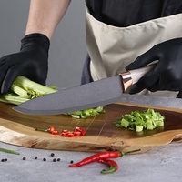 Ensemble de couteaux de cuisine chinois haut de gamme avec manche à motif marbré et support à couteaux – Vente en gros