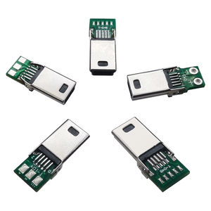 מחבר MINI <span class=keywords><strong>USB</strong></span> 10P זכר בהתאמה אישית מהמפעל, סוג סנדוויץ' עם PCB, 10 נקודות הלחמה - Product Image 5