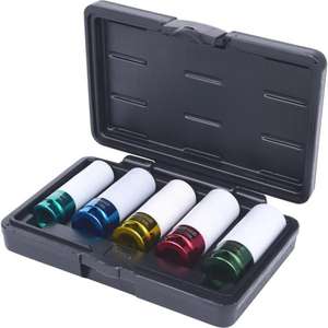 KS TOOLS - 515.1007 Jeu de 5 douilles à chocs en aluminium 1/2 ''-EAN 4042146412237 DOUILLES À IMPACT ET ACCESSOIRES - Product Image 1