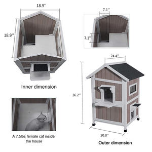 Fabrika fiyat ucuz pet kafesleri açık sağlam ahşap mobilya kedi ahşap evi kafes - Product Image 6