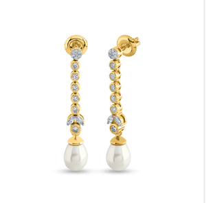 ต่างหูเพชรมุกที่สวยงามผลิตด้วยไข่มุกคุณภาพสูงและเพชรแวววาวจากอินเดีย - Product Image 6