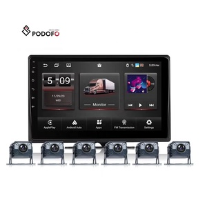 Podofo 10.1 "<span class=keywords><strong>Android</strong></span> 6CH chia màn hình 6x xe đảo ngược máy ảnh không dây Carplay/<span class=keywords><strong>Android</strong></span> Auto/DVR/Wifi/BT/2 + 32GB cho RV cắm trại - Product Image 1