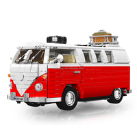Mould King 10030 T1 Van, Bloques de Construcción de Modelos de Autos Creativos, Juego de Bloques de Plástico Pequeños, Rompecabezas MOC, Juguetes para Regalo de Navidad