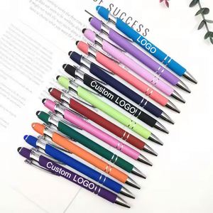 Wholesale Best Selling With Custom Logo Stylus Soft Touch Screen Metal Ballpoint <b>Pens</b> Cheap Advertising <b>Pen</b> - Product Image 2