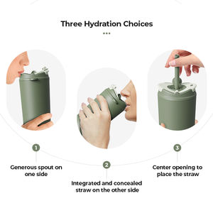 नया डिजाइन 3 पेय विकल्प स्टेनलेस स्टील थर्मल सिप्पी टंबलर ढक्कन और पुआल कस्टम यात्रा कॉफी मग - Product Image 3