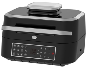 Grill <span class=keywords><strong>friteuse</strong></span> à <span class=keywords><strong>air</strong></span> 2-en-1 avec commande manuelle et numérique, tiroir et plateau amovibles, sans fumée - Product Image 2