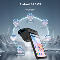 Dispositivo POS Z108 con Android 14, Pantalla Táctil de 8 Pulgadas, Pantalla Dual, Lector NFC, Código QR, Escáner de Código de Barras 1D/2D, Impresora, Terminal POS