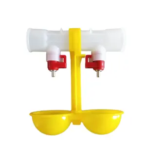 Yellow Double Cup Chicken Nipple Water Drinking Equipment For Automatic Poultry Drinker Supply Line System Animal Farm PH-43