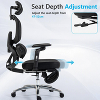Chaise de bureau ergonomique avec dossier en maille réglable, massage par vibration, soutien lombaire, accoudoirs 6D pour le bureau à domicile